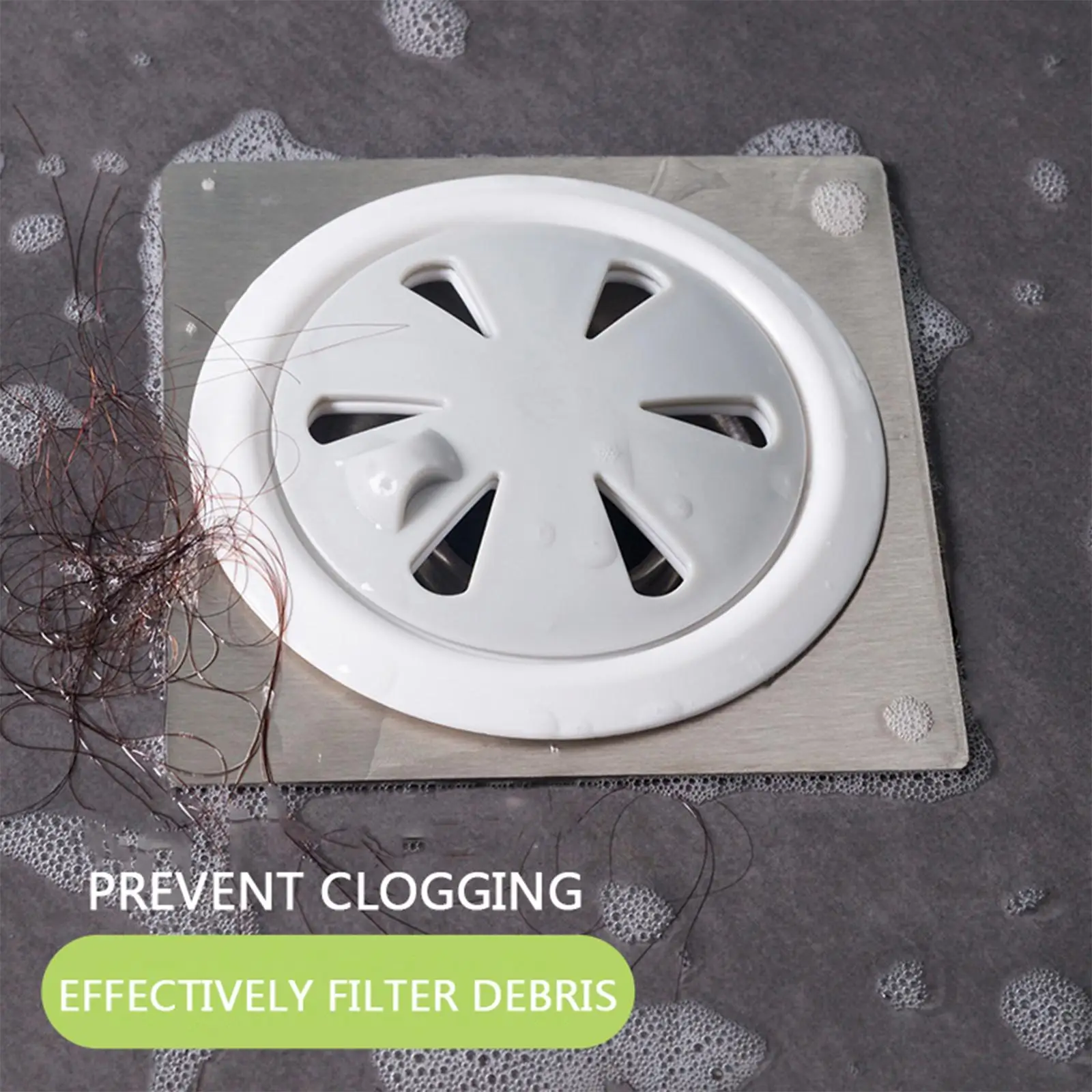 Durable Drain Catcher PP Round Shower Easy to Install and Clean Drain Covers Strainer Stopper Filter for Bathtub