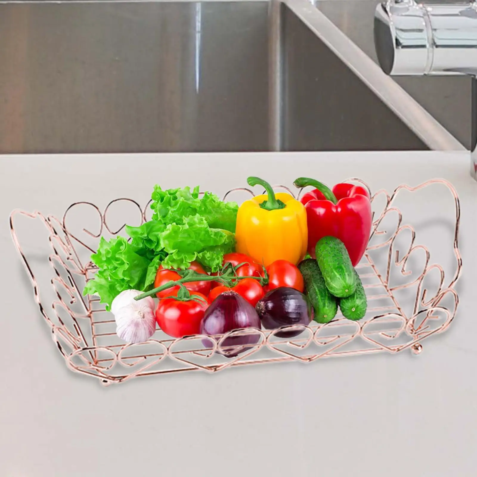 Fruit Basket Stainless Steel Baskets for Bathroom Countertop Restaurant