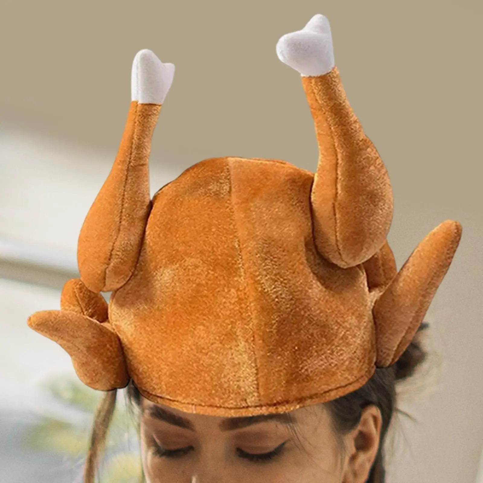 Funny Roasted Turkey Hat Chicken Costumes Accessories Creative for Xmas Stage Dressing Halloween Holiday Dressing Props