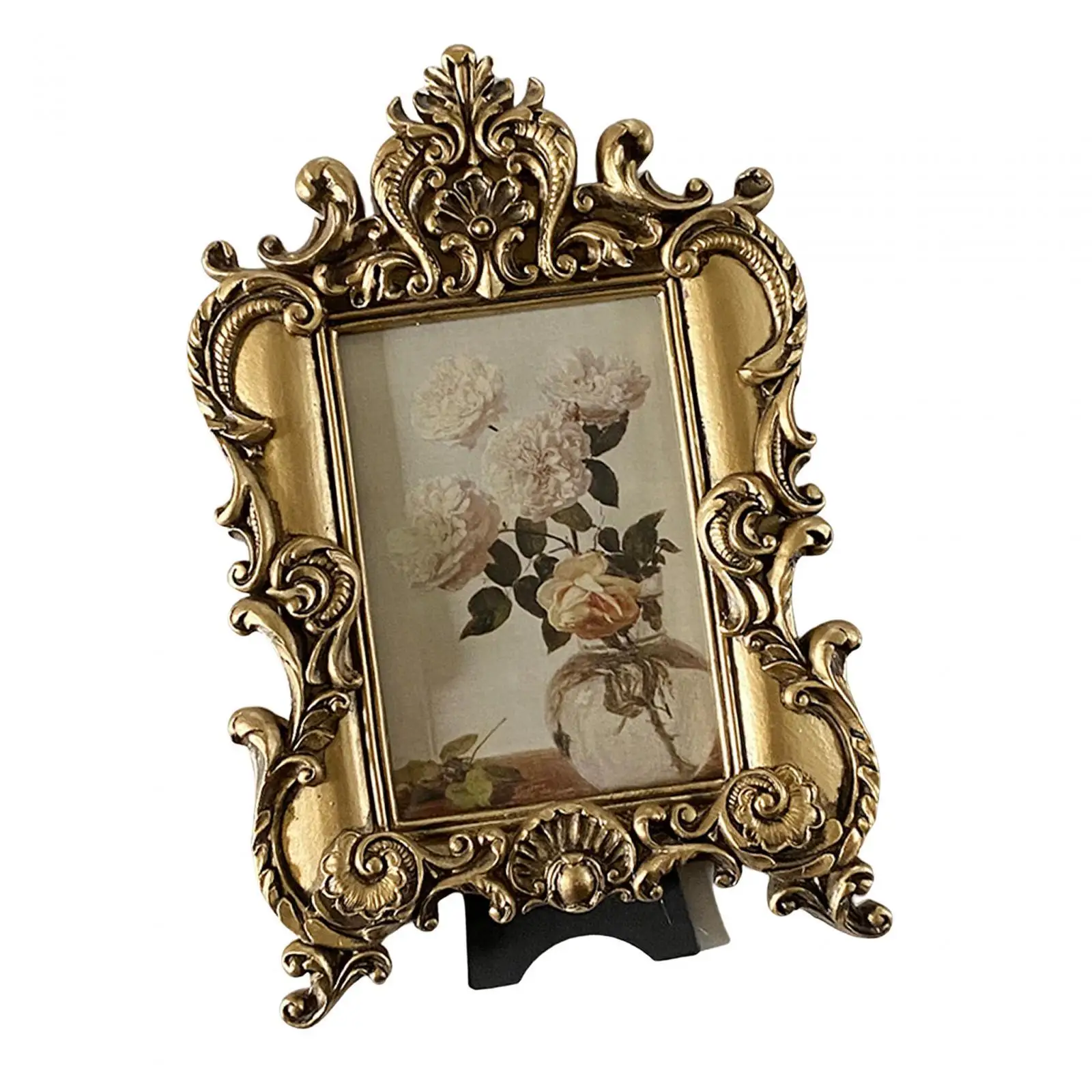 Photo Frame Resin Painting Frame Tabletop Wall Mounted Picture Frame for Holiday Home Bedroom