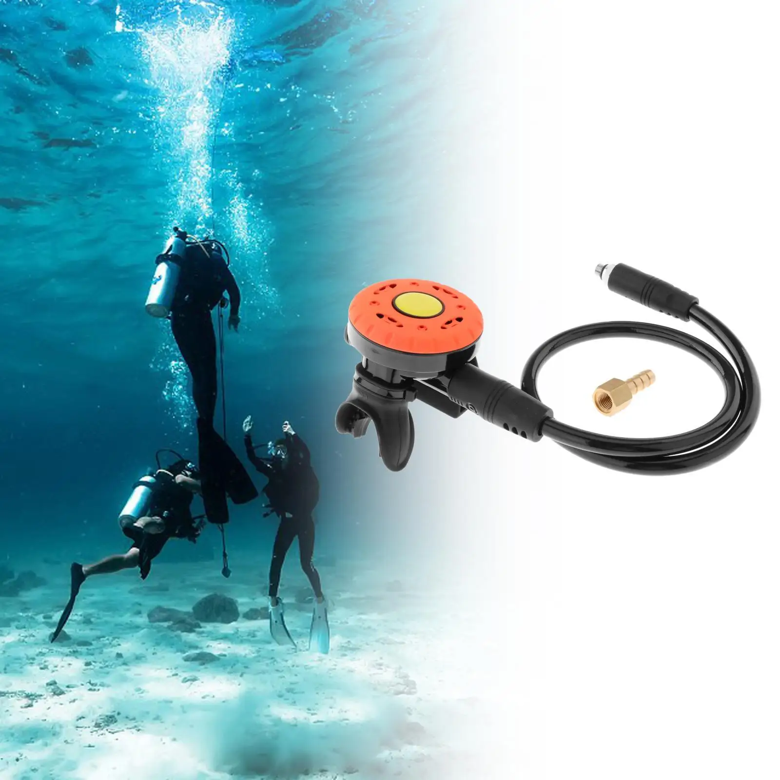 Scuba Diving Regulator, Second Secondary Breathing Adjuster, Set for Scuba Diving Gear Spare, with Mouthpiece