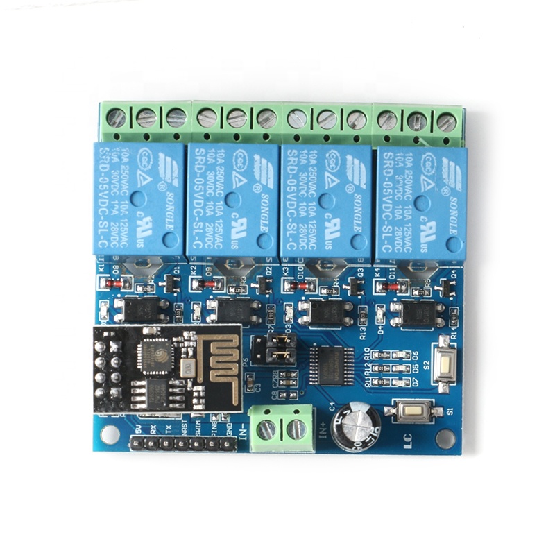 Casa Inteligente, Aplicativo Móvel, 4 Canais, Relé WiFi, ESP8266, 5V, 12V