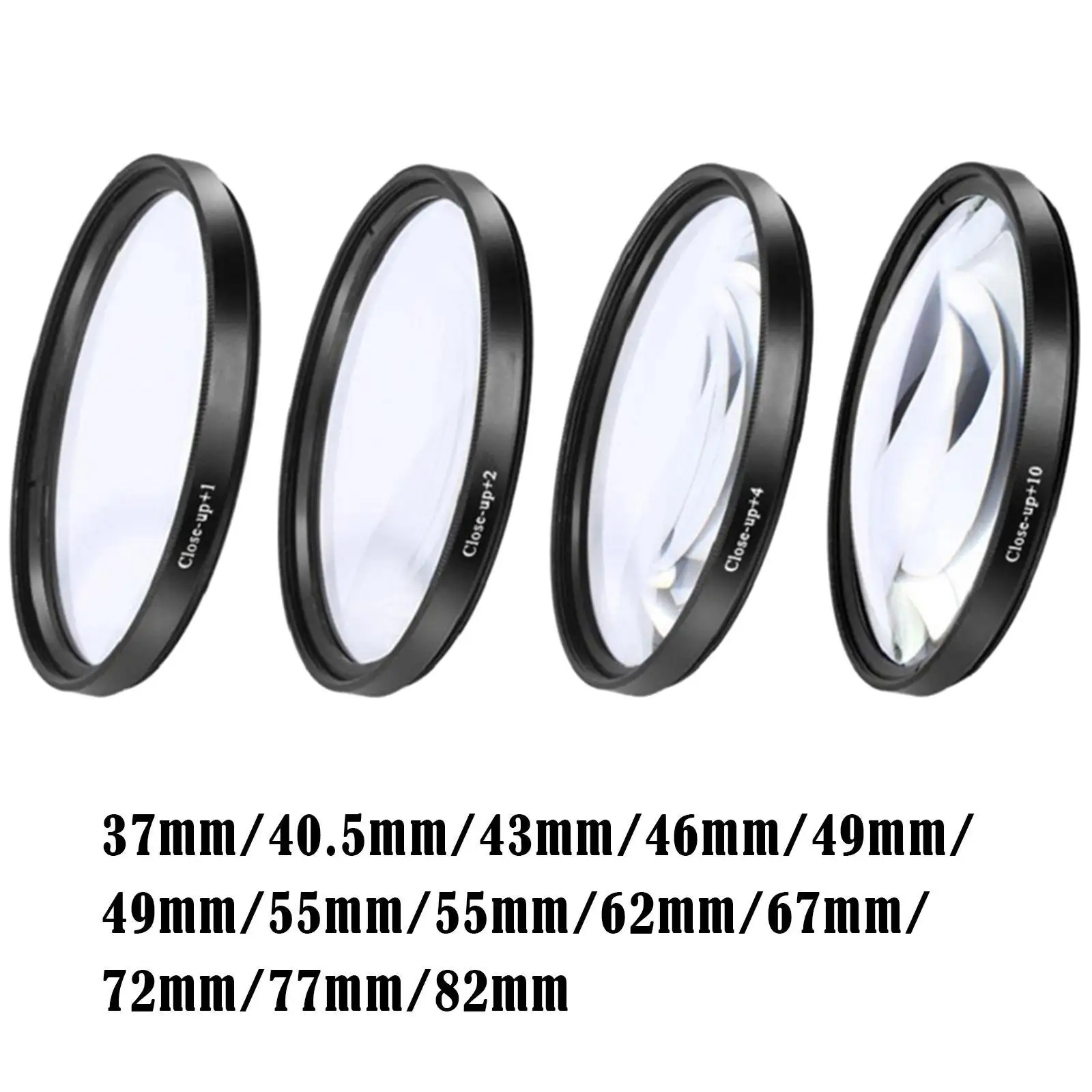  Filter Kit, +1 +2 +4 +10 Filter Accessory, Optical Glass Conversion Lens, with Filter Bag