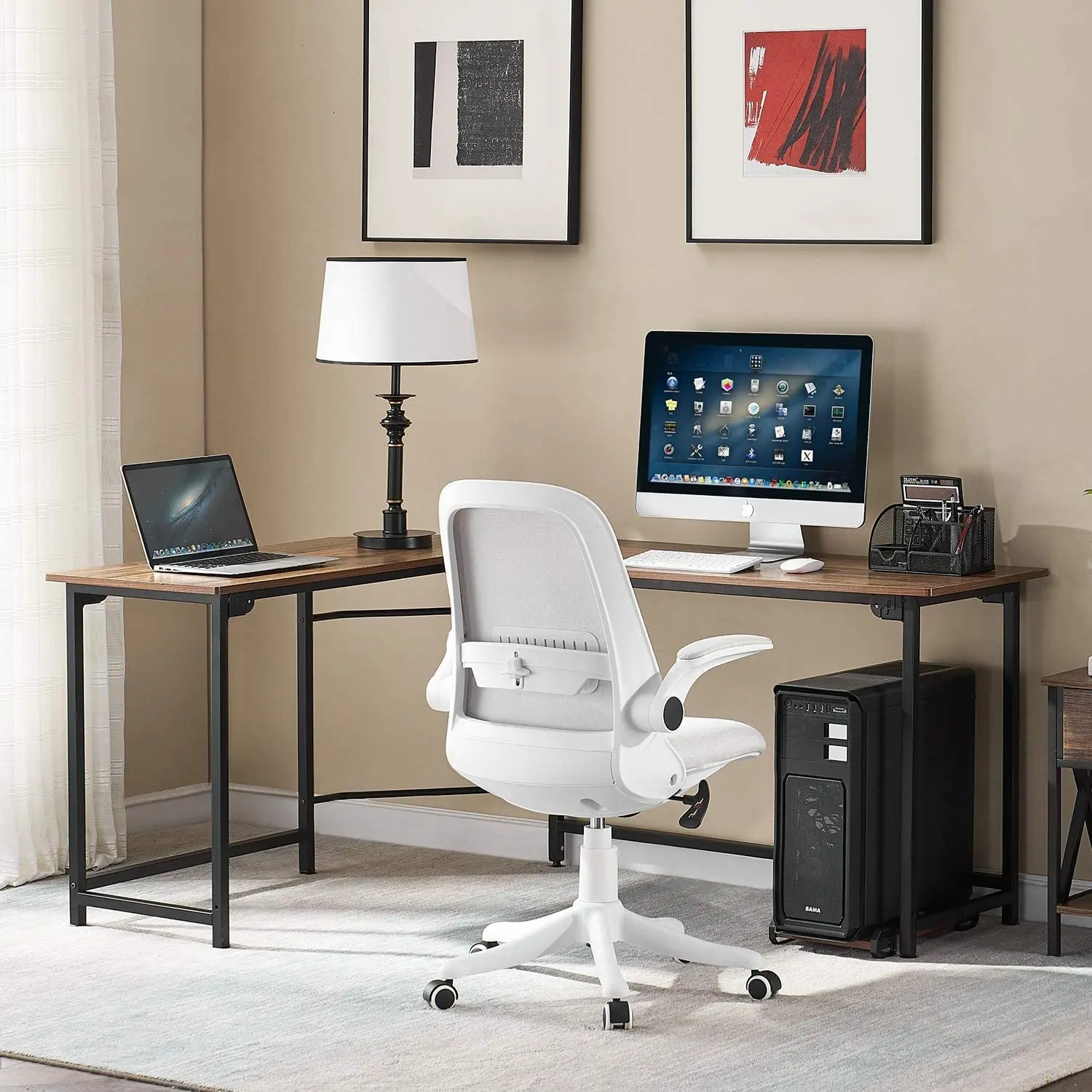 Computer Desk PC Workstation Study Writing Table Home Office w/CPU Stand Sehlf 