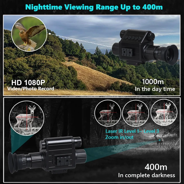 Walmeck Night Vision Device for Outdoor Exploration and Surveillance, Size: M5-25-940