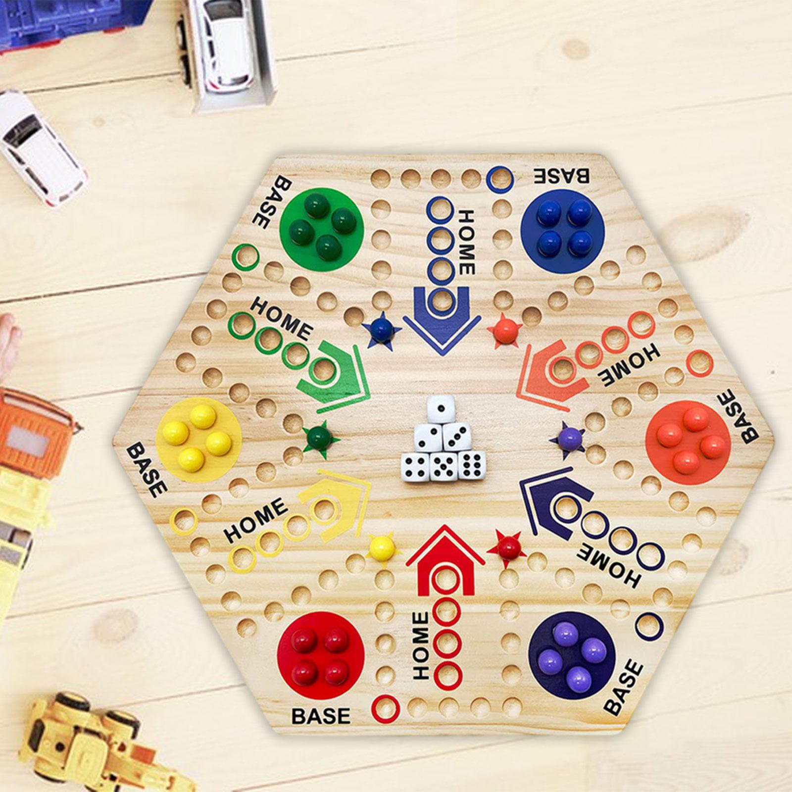 Double Sided Marble Board Game Wooden Fast Track Board Game for Adults Party