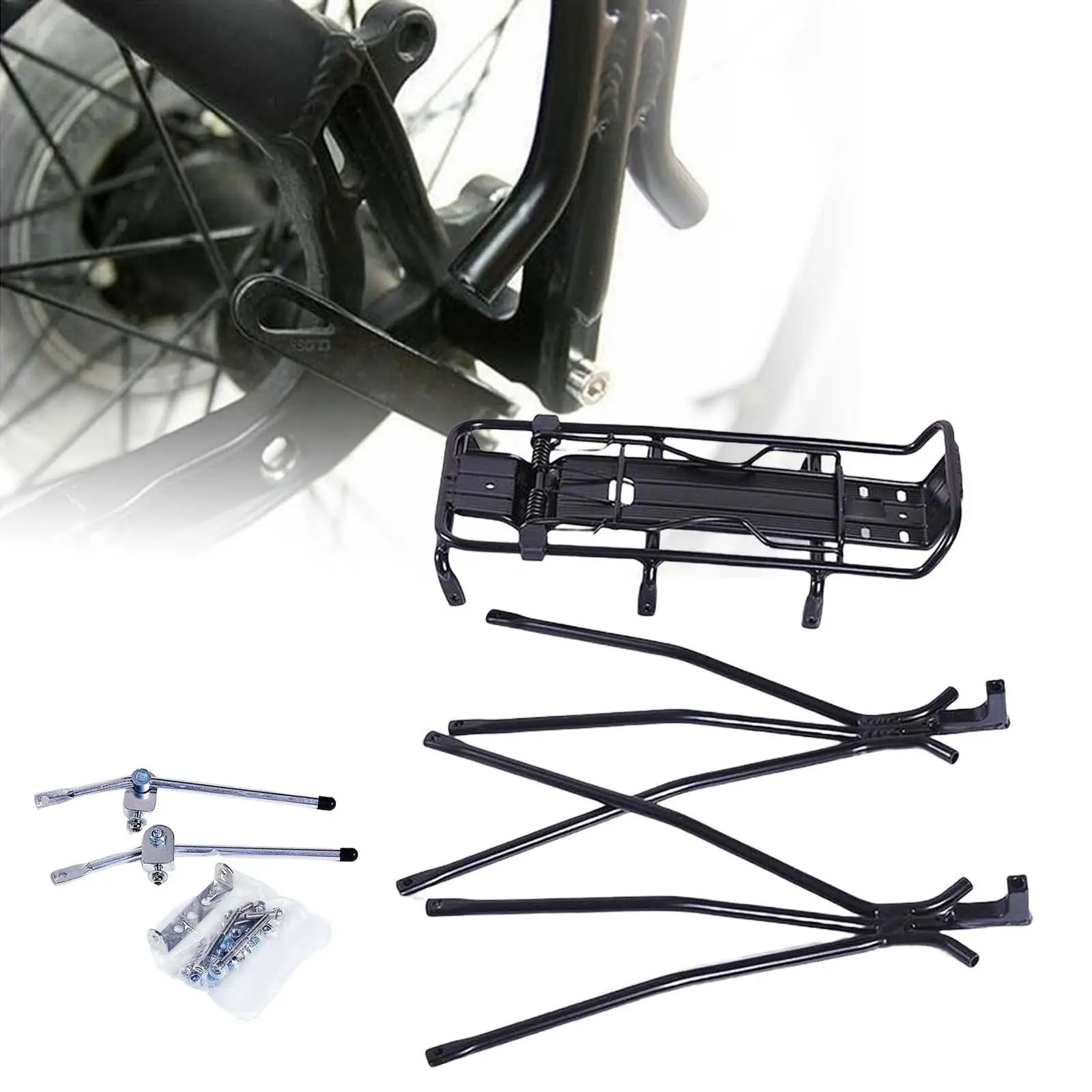 Bike Rear Carrier Rack   Pannier Rack Heavier Top & Side Loads