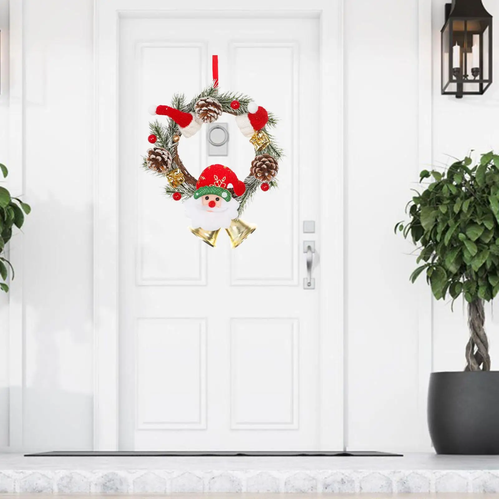 Door Hanging Christmas Wreath Ornament Front Door Wreath Hanging Door Garland Xmas Wreath for Window Home Door Porch Decoration
