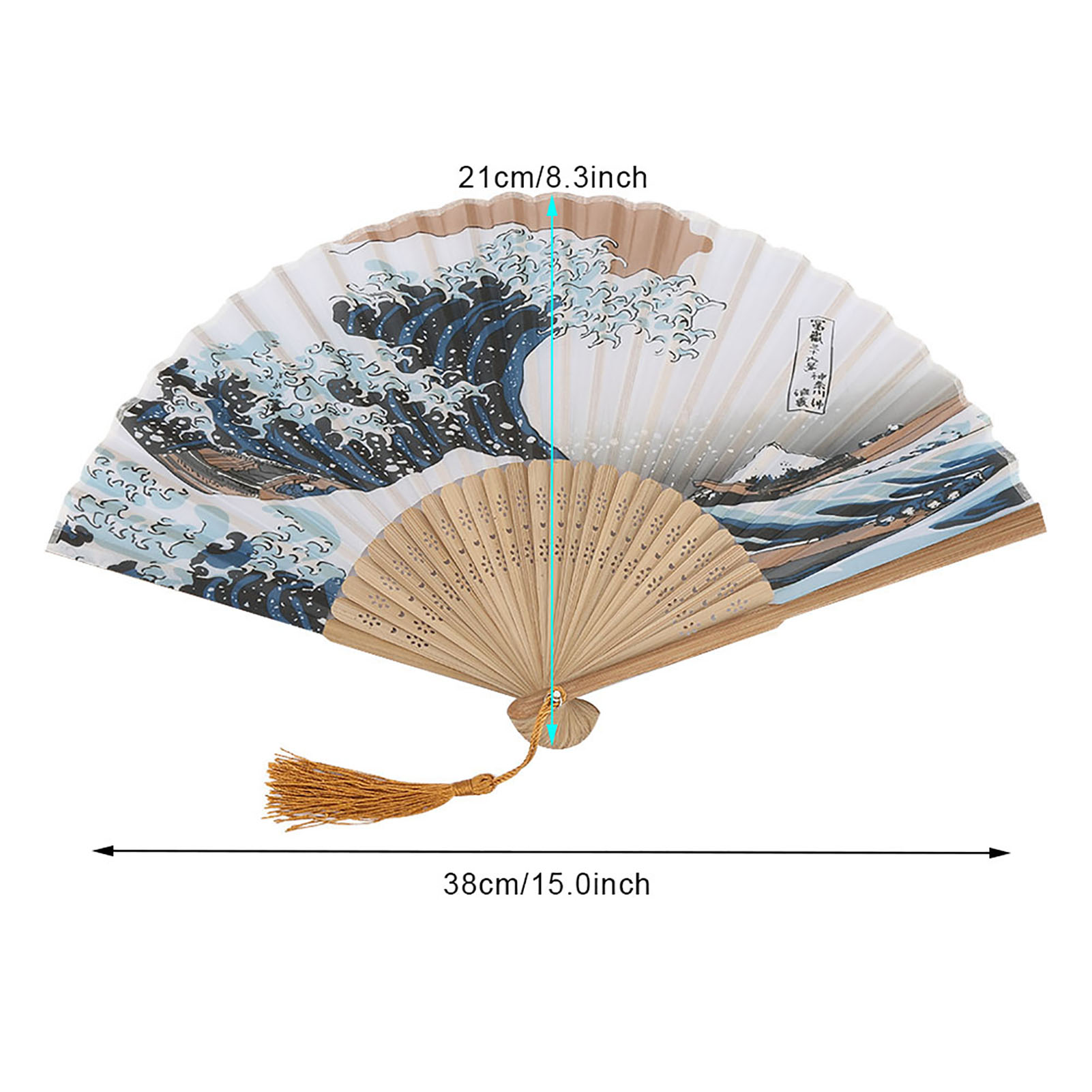 Винтажный стиль, ретро, китайский, японский, бамбуковый, кисточка, волны,  танцевальный Ручной Веер, подарок, крафтовое украшение, украшение для дома