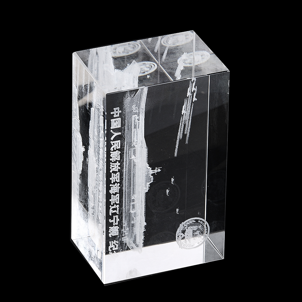 1PC Laser Gravierte Kristall Flugzeugträger Liaoning Figuren Briefbeschwerer Ornament Hause Dekoration Zubehör Sammlung Handwerk – Detail 5
