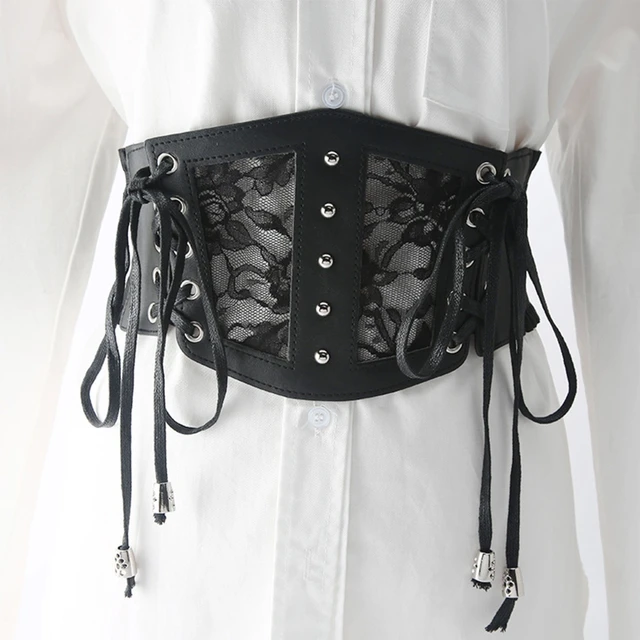 Underbust Espartilho Lace Preto, Gótico Lace Corset Belt