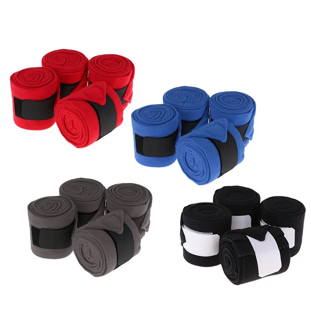 4 Pack Professional Equine Horse Tack Grooming Leg Wrap Bandage, for Men Women Outdoor Horse Riding Equipment