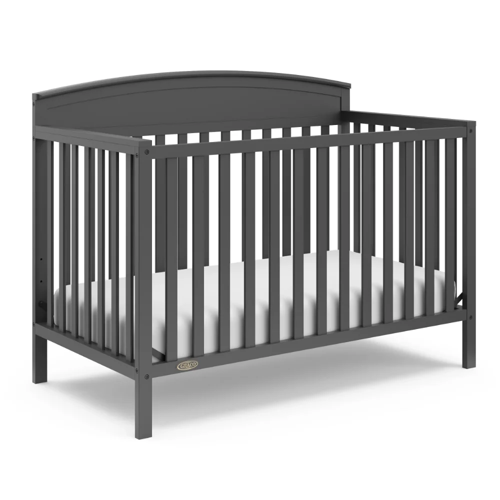 BOUSSAC Benton 5-in-1 Convertible Baby Crib, Multicolor， Baby Furniture Bed for Girls,kid Bed, Children Bed