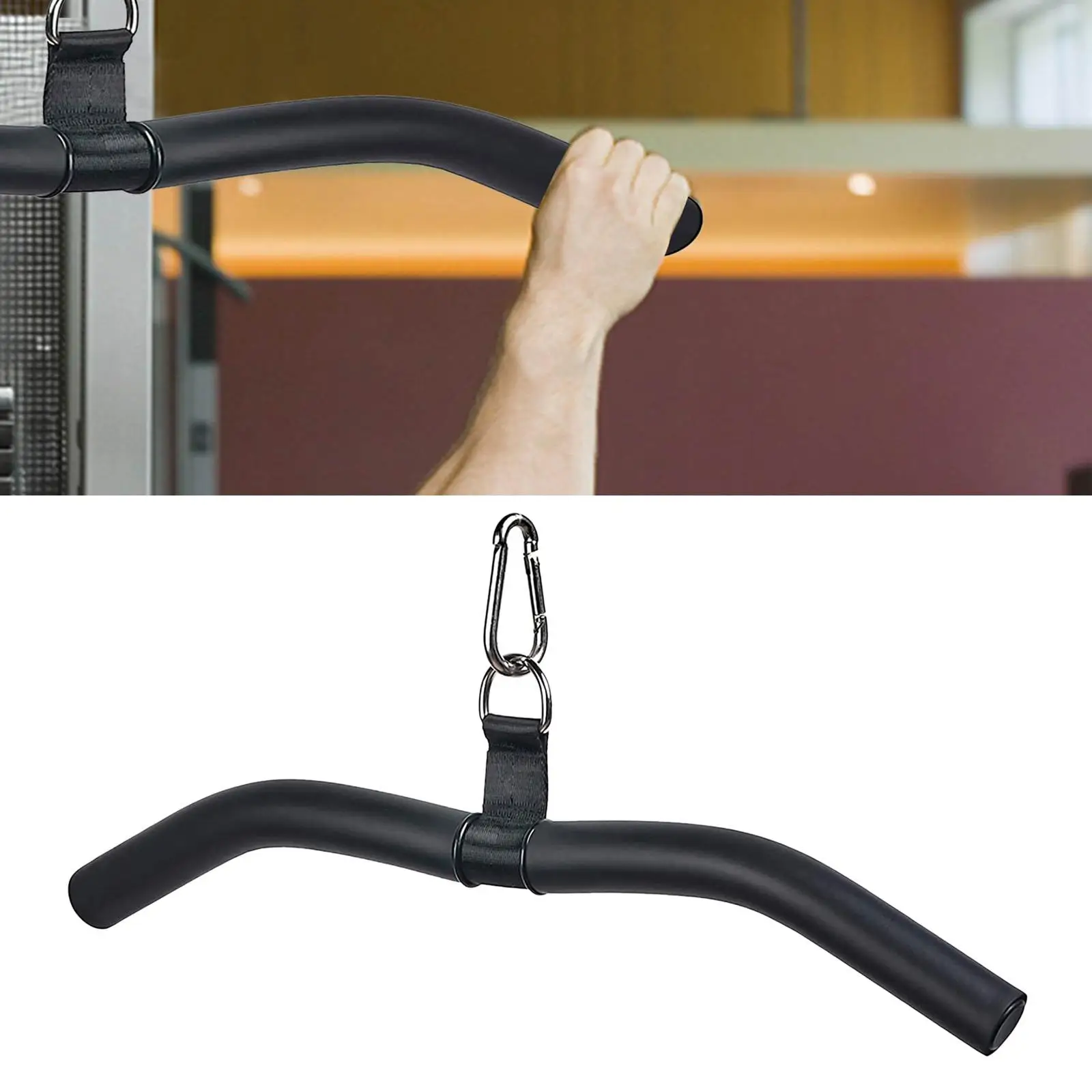 Gym Home Fitness Pulldown Bar Hand Grip Pulley Cable Machine Attachment