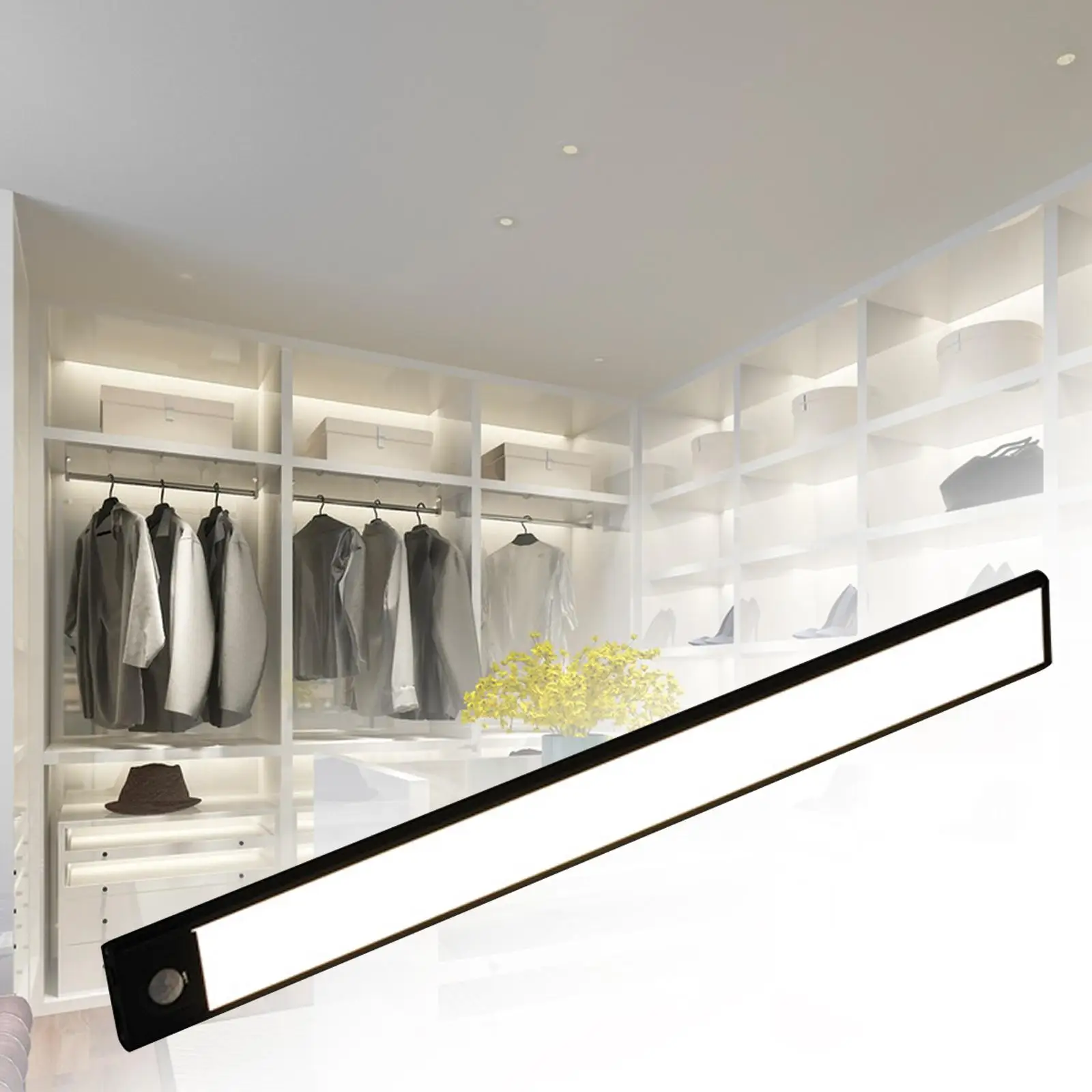 Motion Sensor Light Bar 1500mAh Rechargeable Comfortable Night Lighting for Corridors Wardrobe Hotel Rooms Workshops Bedrooms
