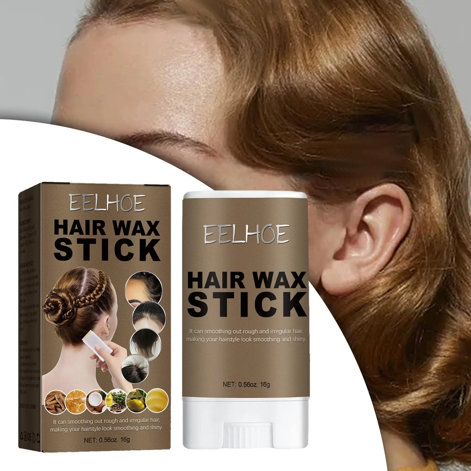 Hair Wax Stick Hair Slick Stick for Fly Away Edge Frizz Hair Shapes Texture