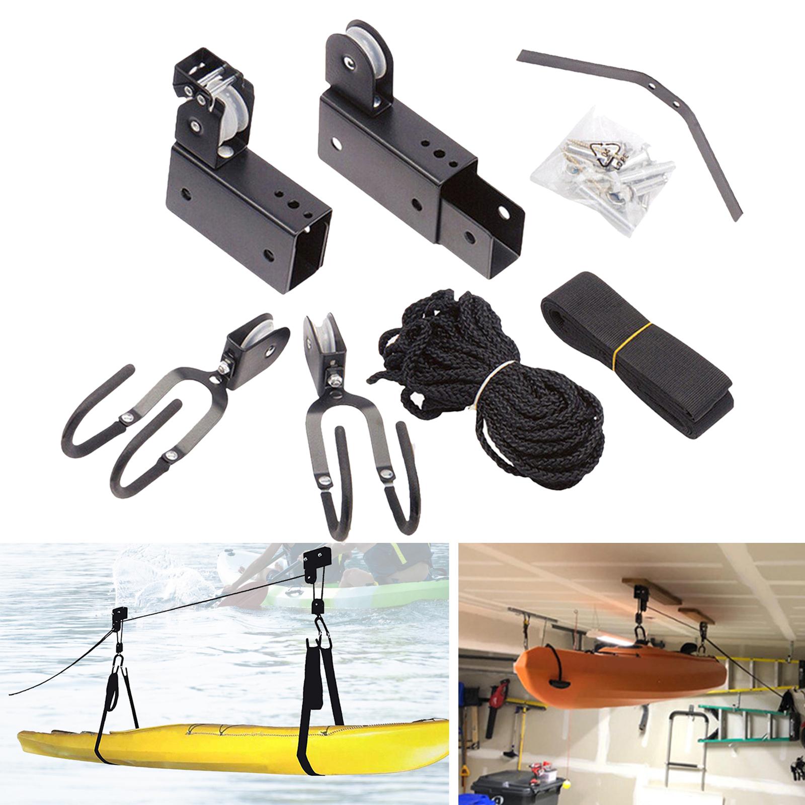 Kayak Hoist Garage Ceiling Storage Bicycle Hoist Overhead Organization Hanger Bike Lift Pulley System for Raft Ladder Canoes