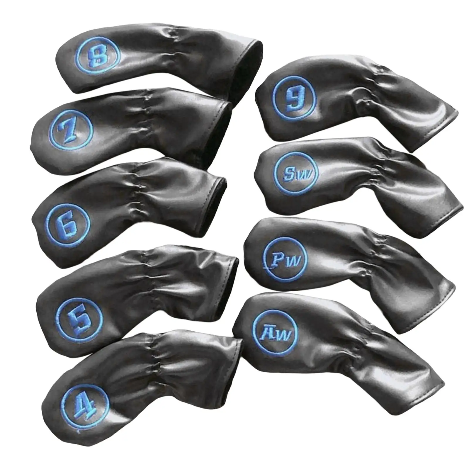 9 Pieces Golf Iron Covers Set Waterproof Accessories Protection Headcover Club Head Protector for Men PU Putter Cover Durable
