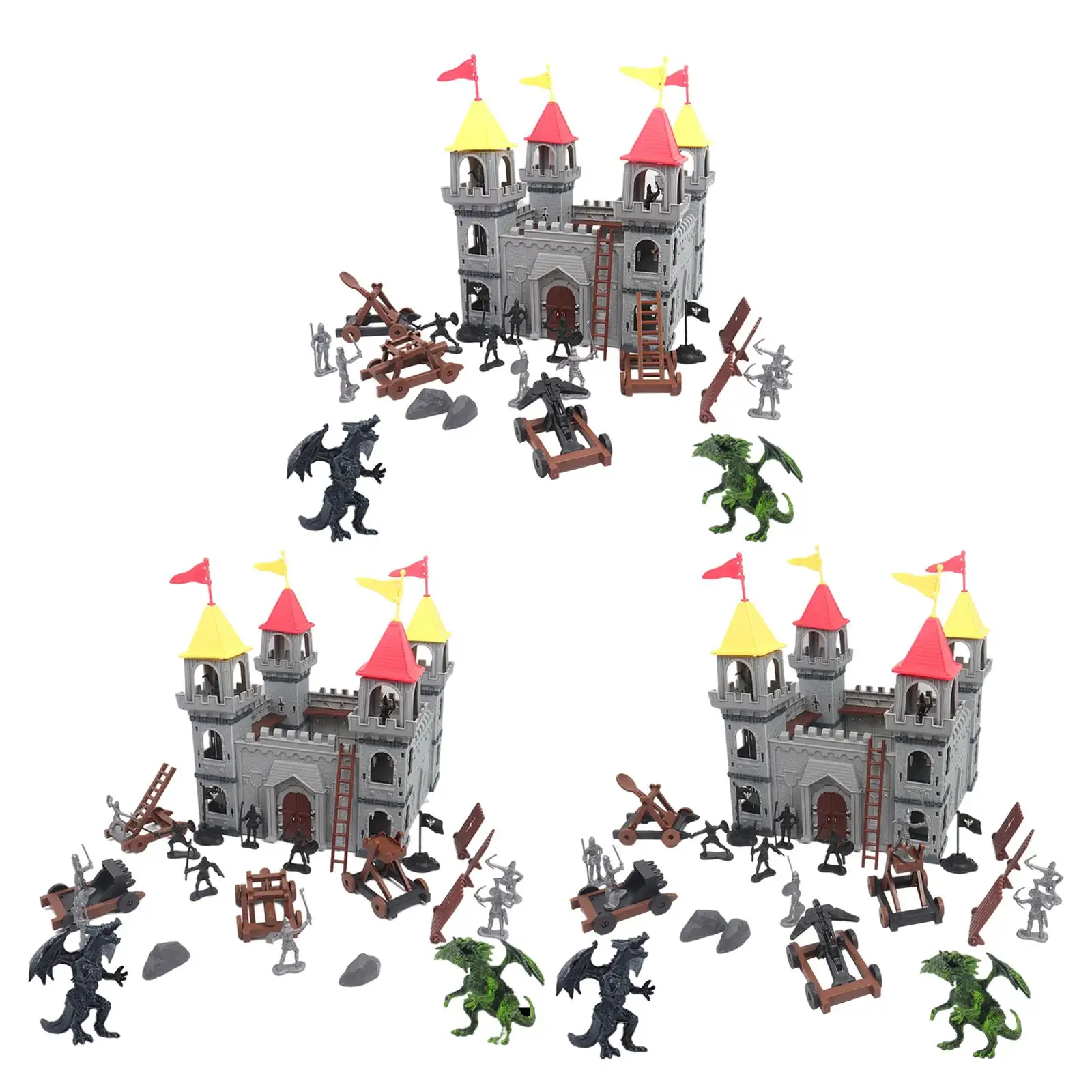 19 PCS / Set Men Set - Castle Game Game Set with Soldiers, Vegetables,  Fingering WWII Base & Toy Figurine
