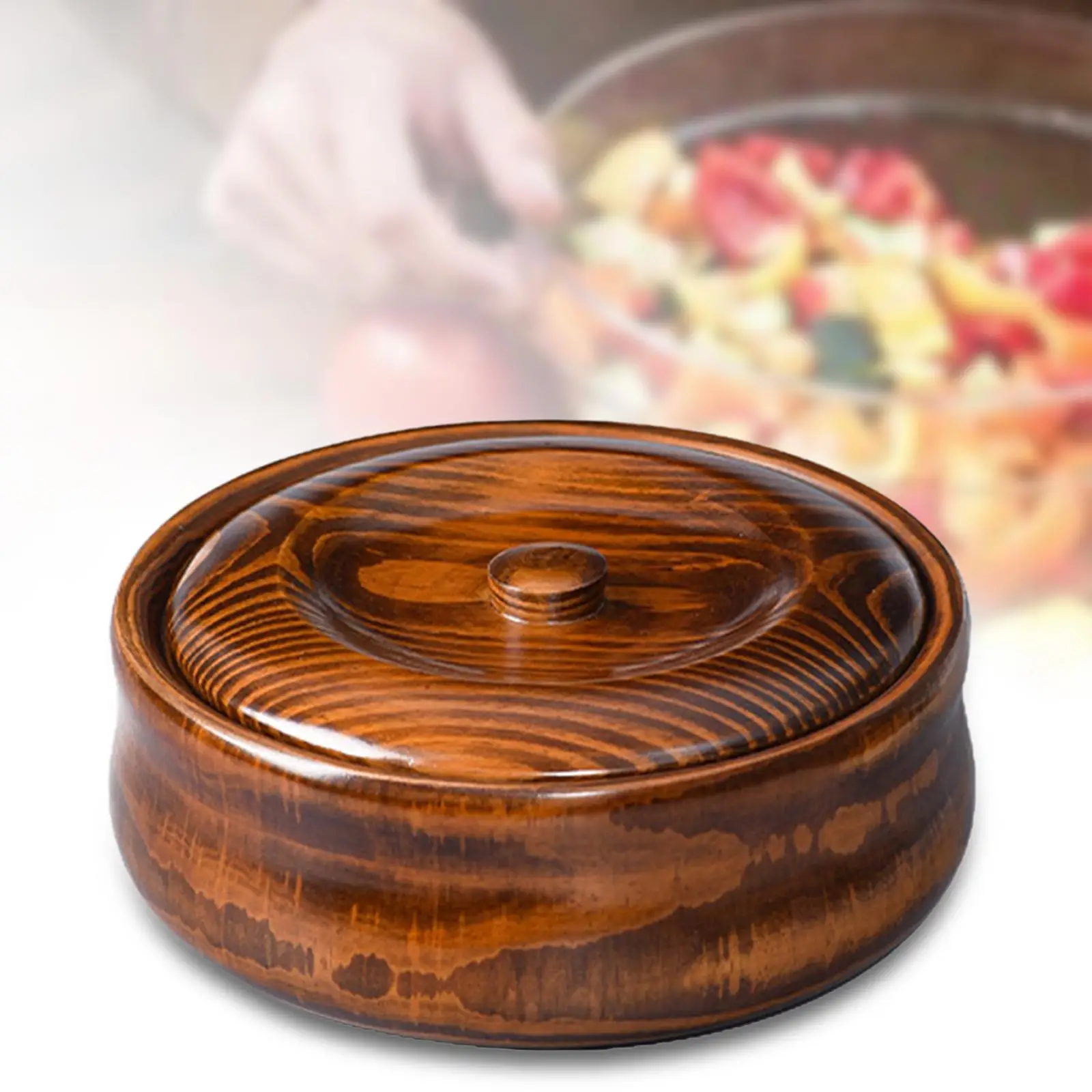 Wooden Bowl Wooden Ramen Bowl for Kitchen Solid Wood Durable for Soup Decorative Container Home Decoration Storage Serving Bowl