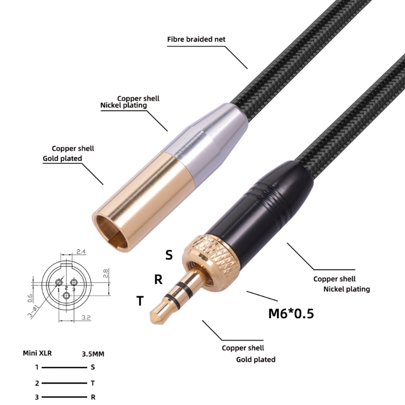 Title 5, 3.5mm to Mini XLR Cable, 1/8 inch Stereo to 3 P...