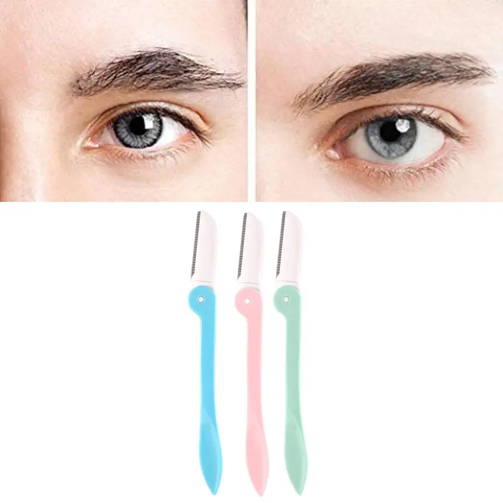 3 Pieces Multipurpose Eyebrow  Foldable  Hair Remover Eyebrow  Scraping Dermaplaning Women Ladies Men