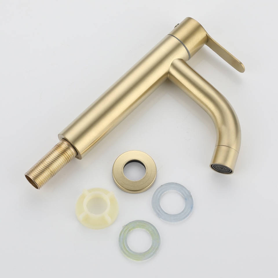 Title 4, Bathroom Brushed Gold Basin Faucet Tap Wash Bas...