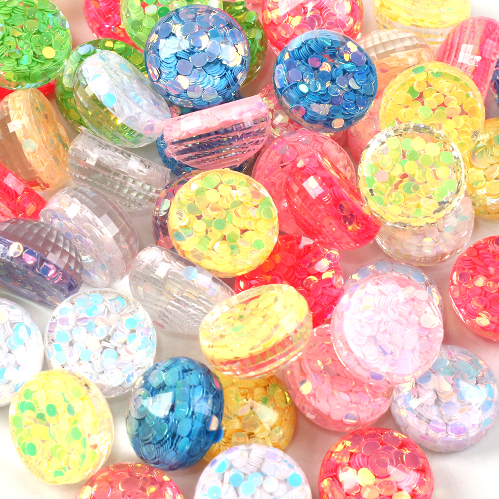 Description Picture 4 of item20pcs Mickey Sequins Chunky Glitter 3D Transparent Resin Charms Flat Cabochons Embellishment DIY Earring Keychain Jewelry Making