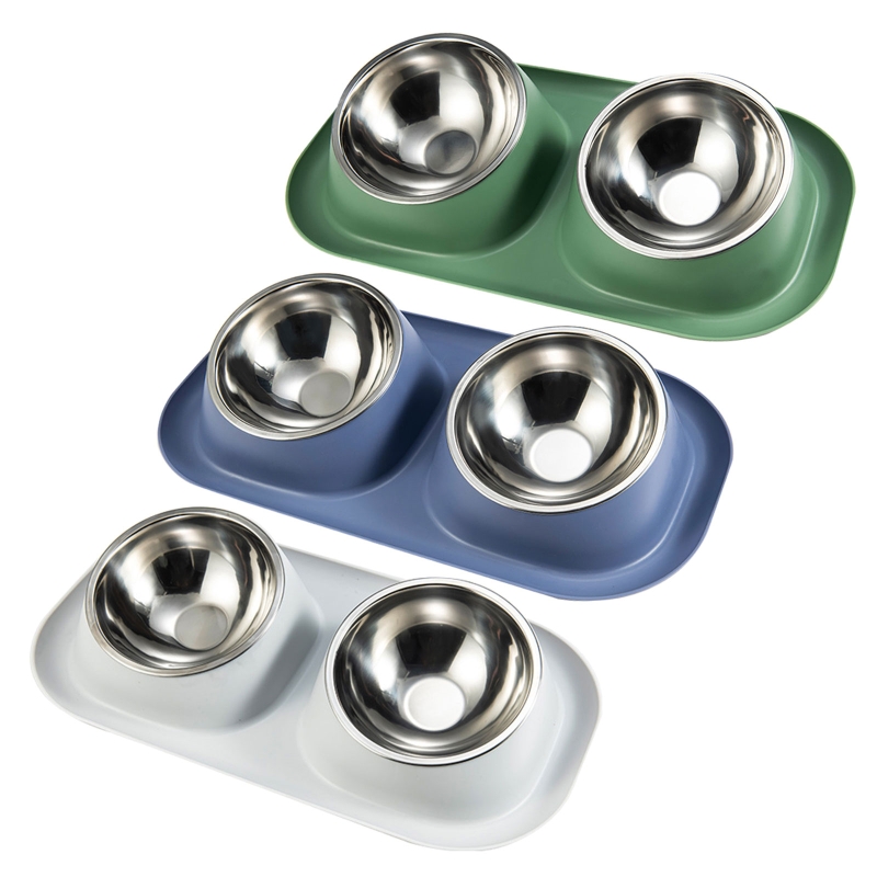 Title 1, Double Dog for Cat Bowls Stainless Steel Water ...