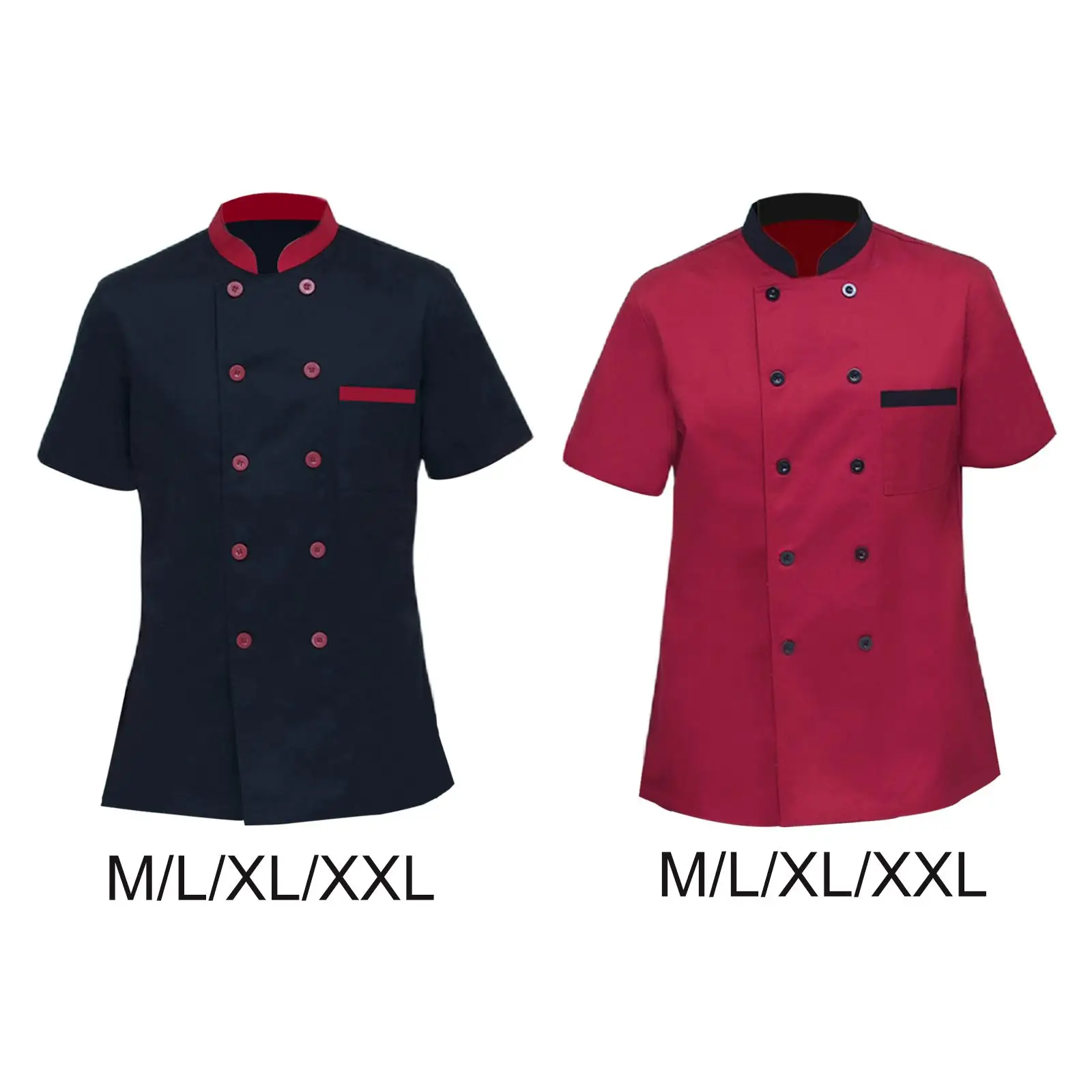 Unisex Work Wear Lightweight Skin Friendly Sweat Absorption Short Sleeve Universal Chef Clothes for Cafe Restaurant Server Chef