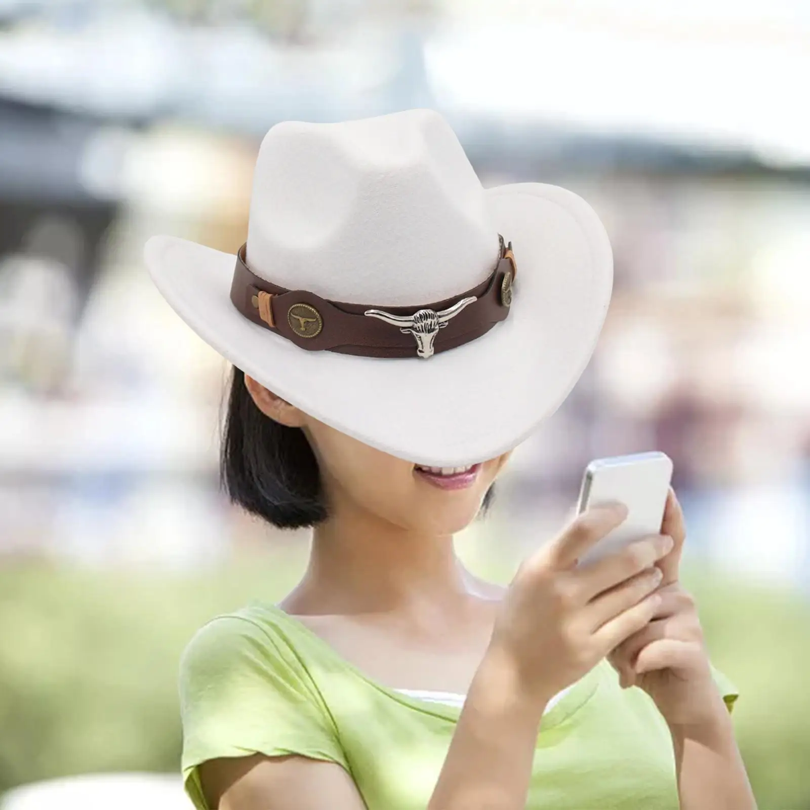 Casual Cowboy Hat Props Sunhat Cosplay Summer for Women Men Outdoor Hiking