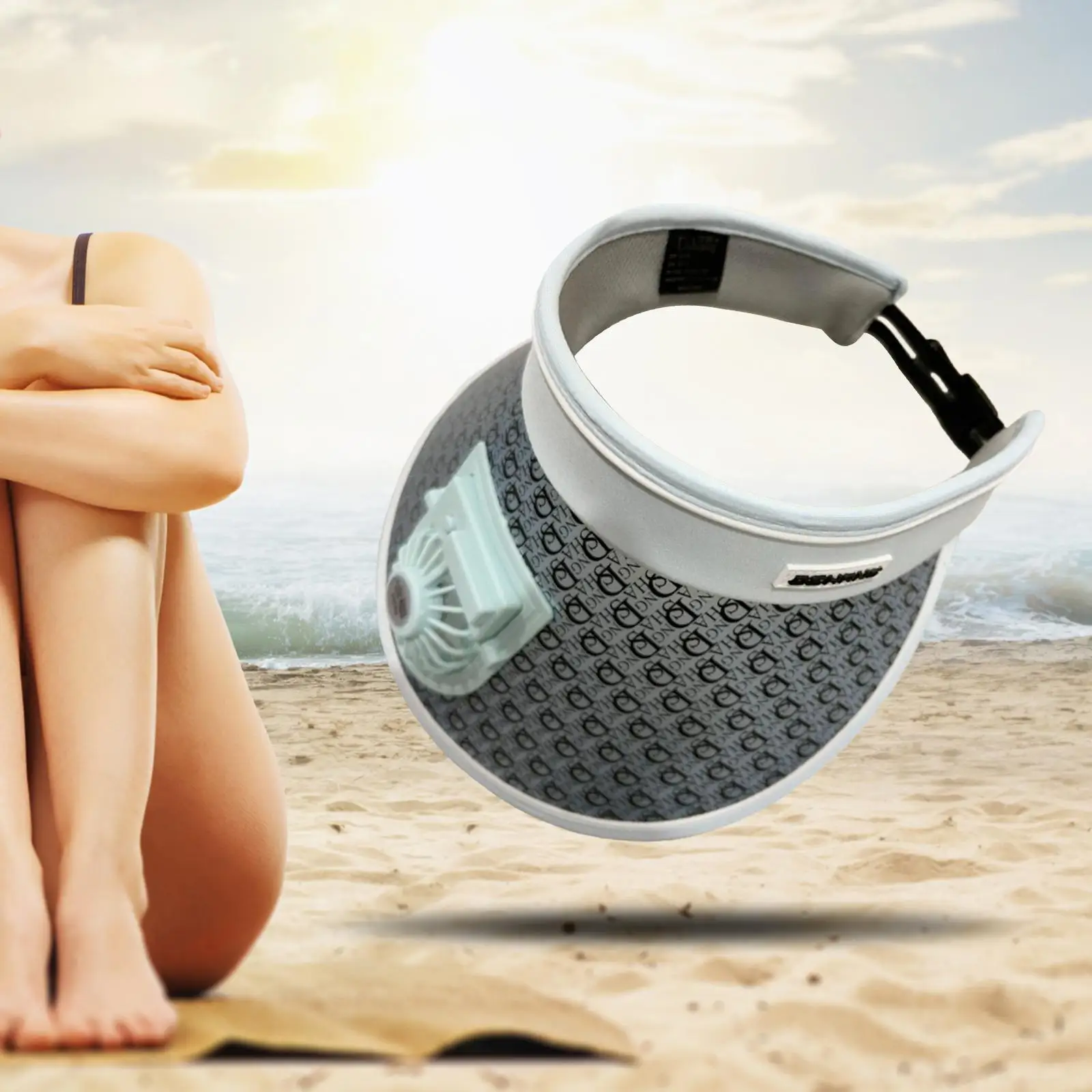 Sun Visor Hat with Fan USB Charging Summer for Outdoor Hiking Beach