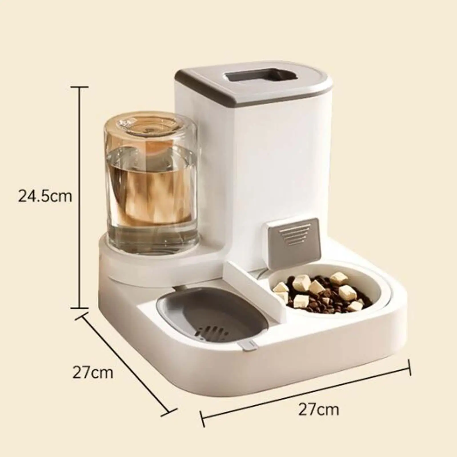 Automatic Dog Cat Feeder, Large Capacity Feeding Station 2 in 1 Pet Food Bowl