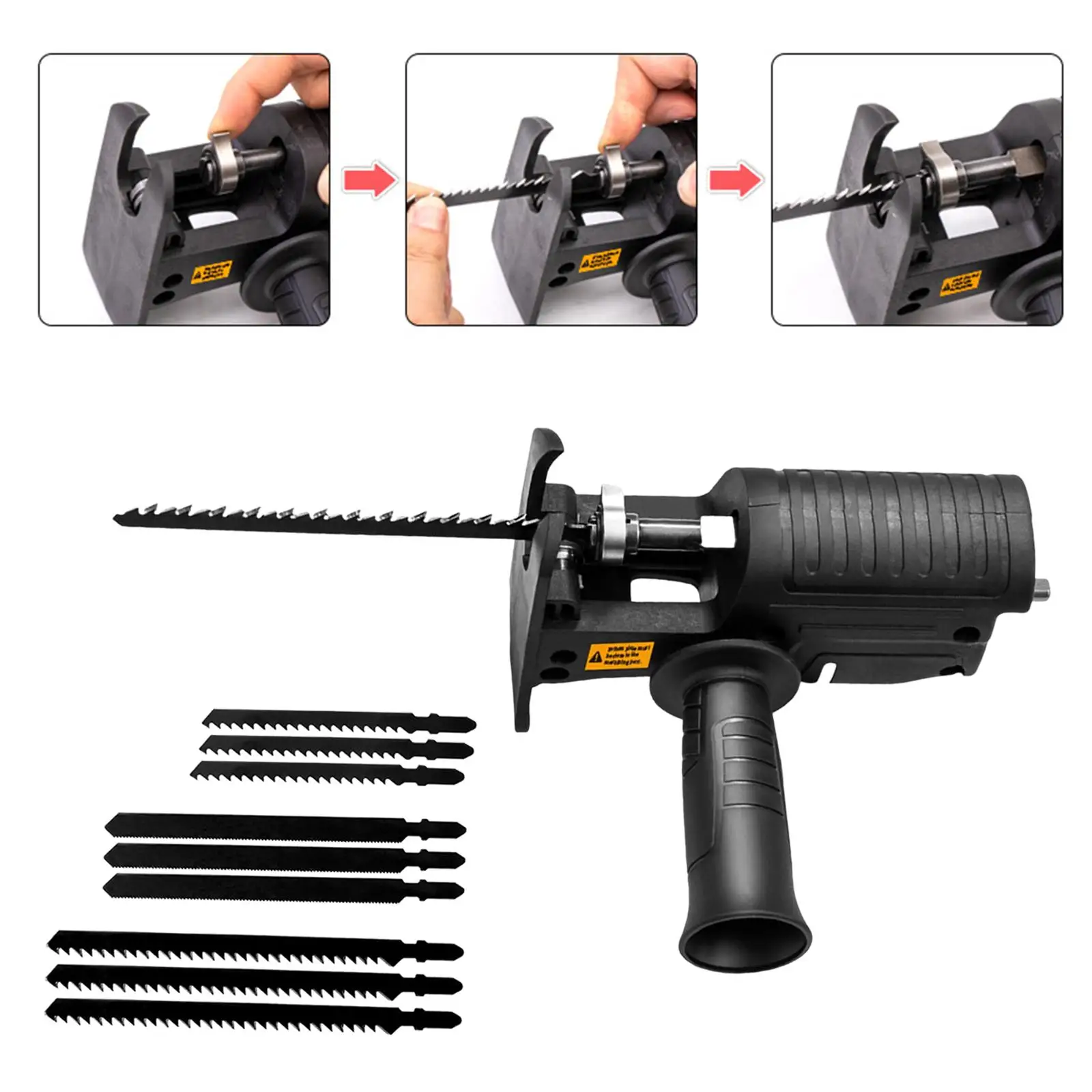 Portable Electric Drill Adapter Woodworking Cutting Tool with 9Pcs Sawblade