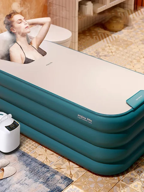ENJOYLIFE Premium Self-Inflating Portable Shower Bathtub For