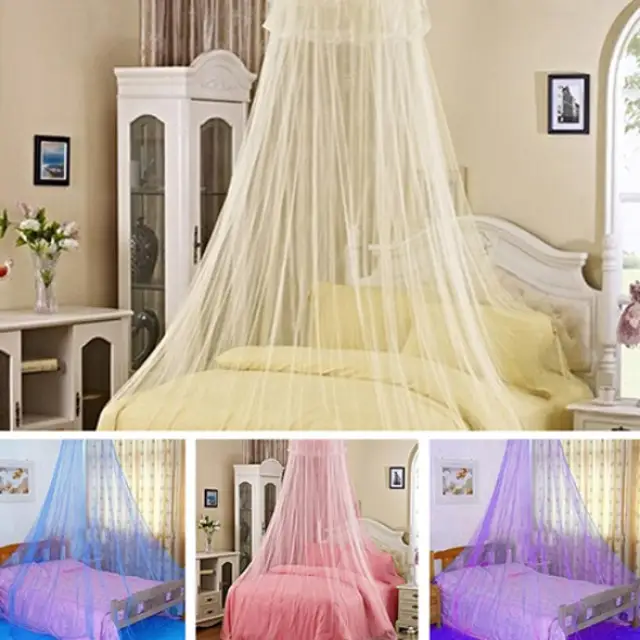 Mengersi Mosquitera para cama – Cortinas de cama de malla transparente  redonda de encaje elegante princesa – Red de ropa de cama de cúpula de  princesa