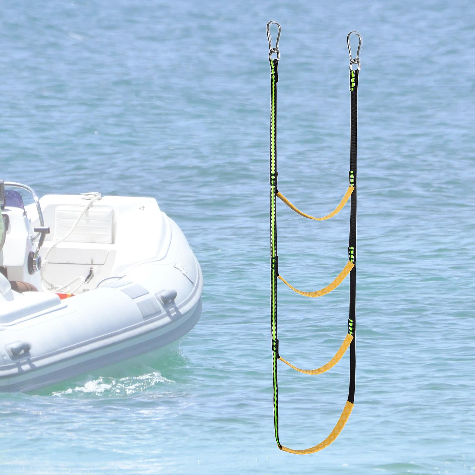 Portable four  Rope Ladder Boat Rope Ladder Extension,Assist Boat Folding Ladder,Swim Ladder for Sailboat ,Kayak, Canoeing