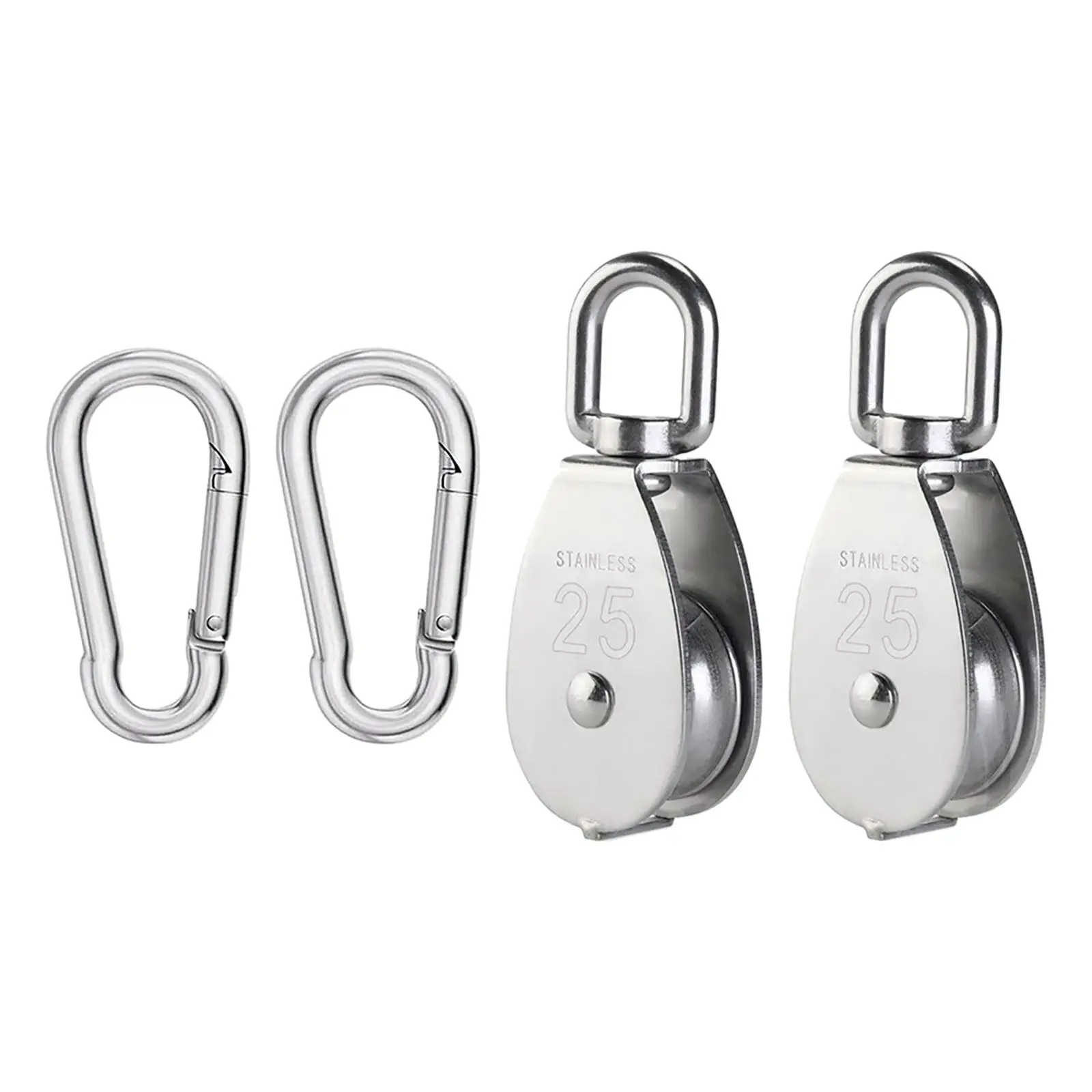 Metal M25 Single Pulley Block with Carabiners Rope Wheel for Cable Wire Rope