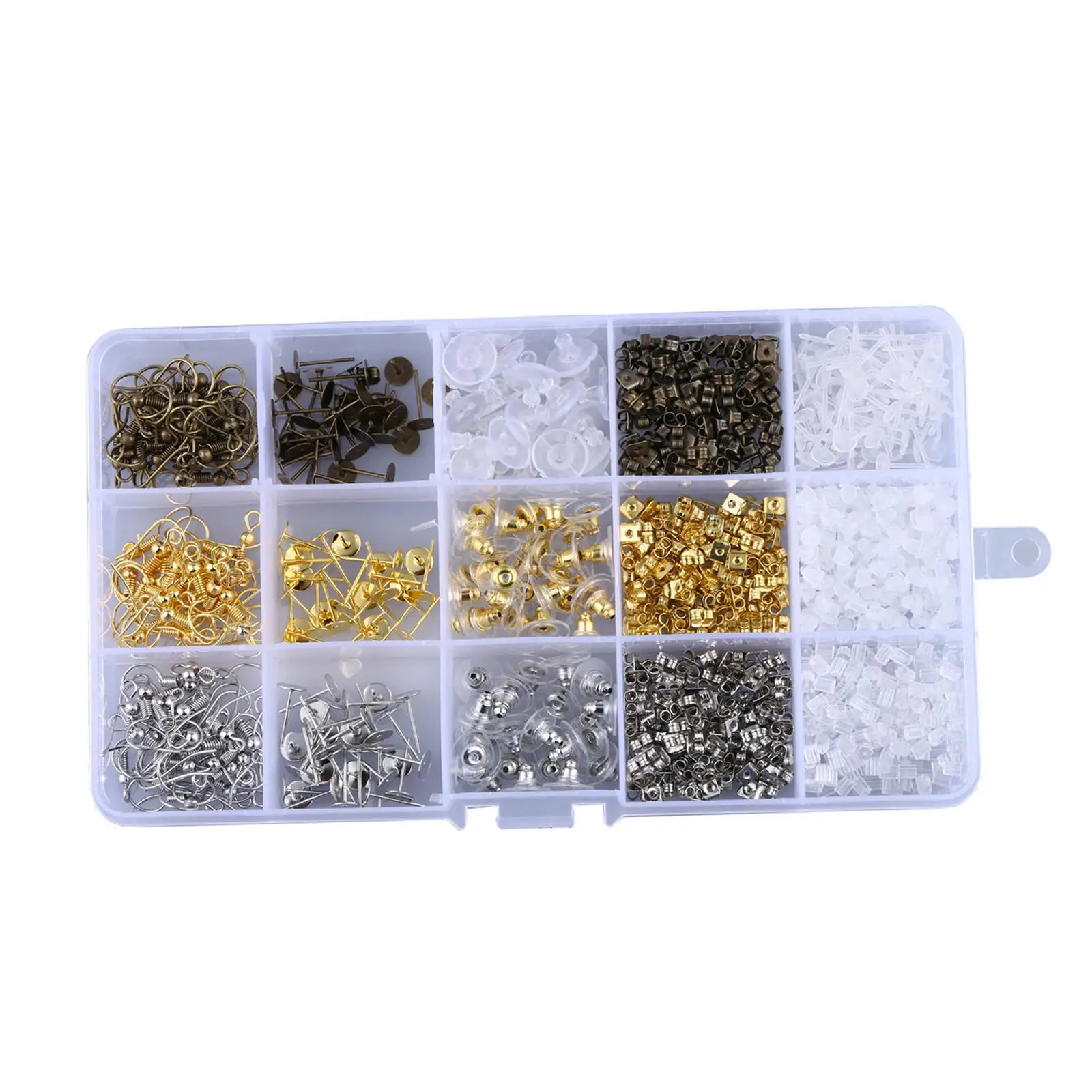 Earring Making Supplies Kit Earring Posts Earring Backs Stoppers for Jewelry Making Findings