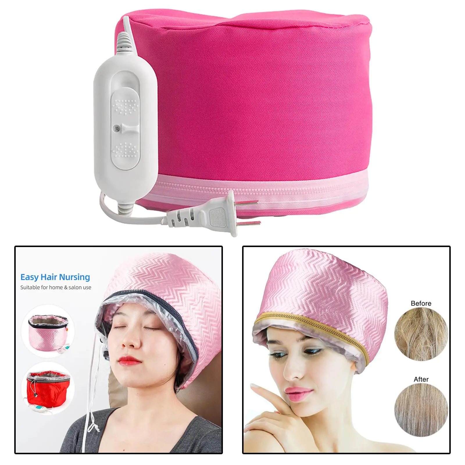 Hair Heating Caps Steamer 3-Mode Adjustable Size Safe Essential Oil Caps for Deep Conditioning Home Salon Hair SPA Women Men