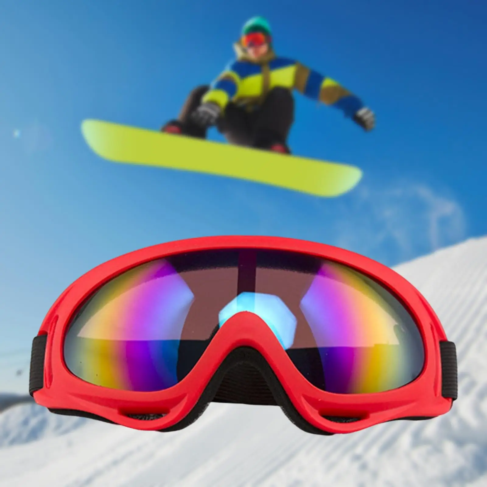 Outdoor Sports Ski Goggles with Adjustable Strap Anti Fog for Skiing Riding
