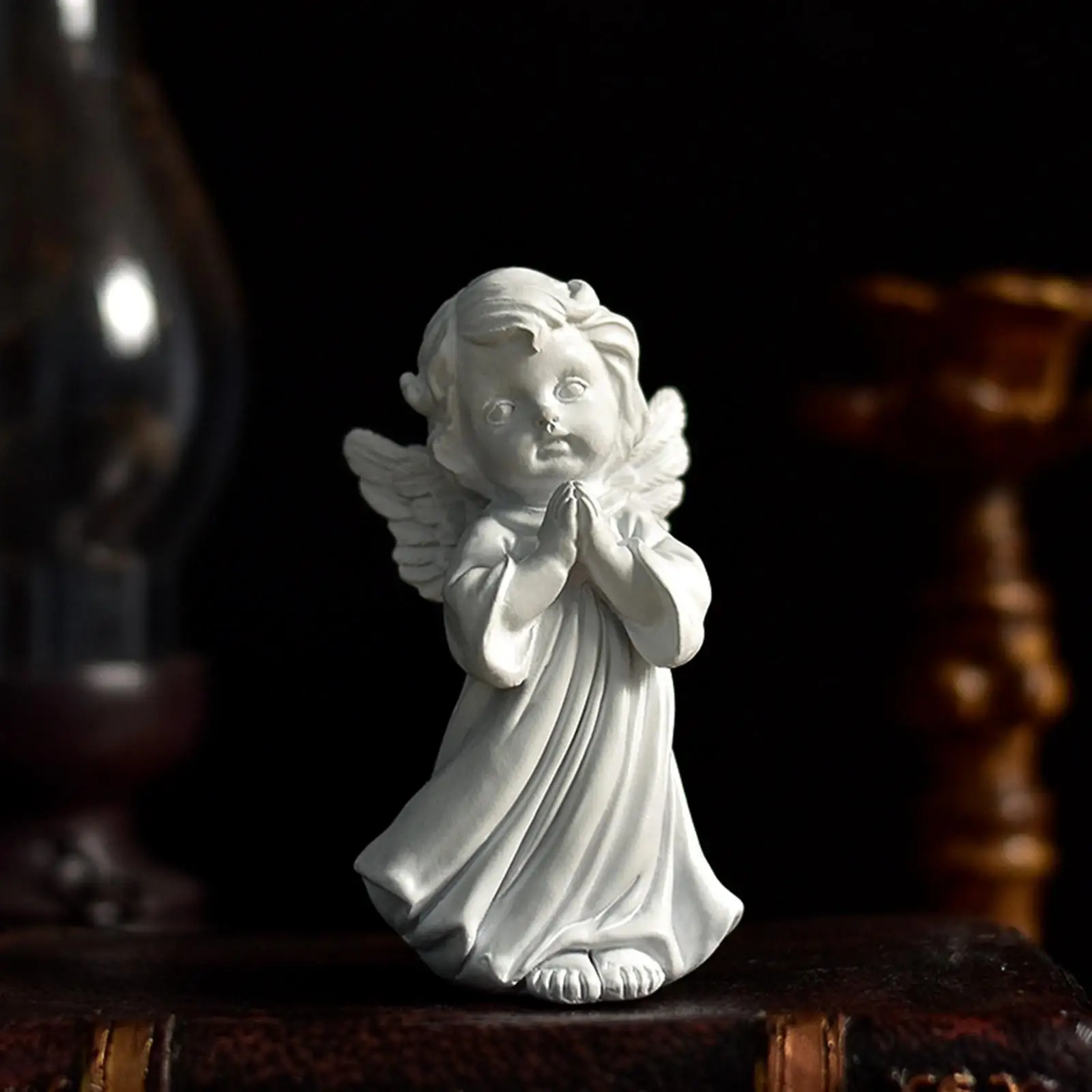 Resin  Angel Figurine Prayer Statue Desktop Ornaments Peaceful