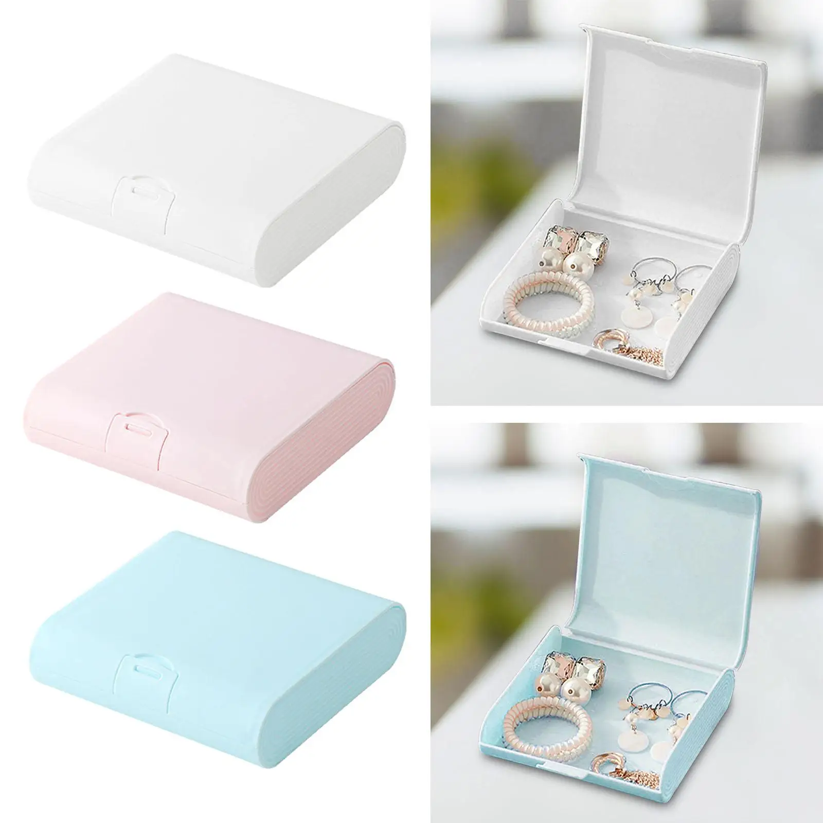 Travel Mini Jewelry Box Dustproof with Hinged Lid Waterproof Organizer Case for Bracelets Rings Tiny Beads Earring Girlfriend