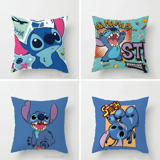 Disney-Juste de coussin carrée Stitch Cartoon, belle décoration de canapé à  la maison, coussin de dos doux, accessoires de bureau, nouvelle tendance -  AliExpress