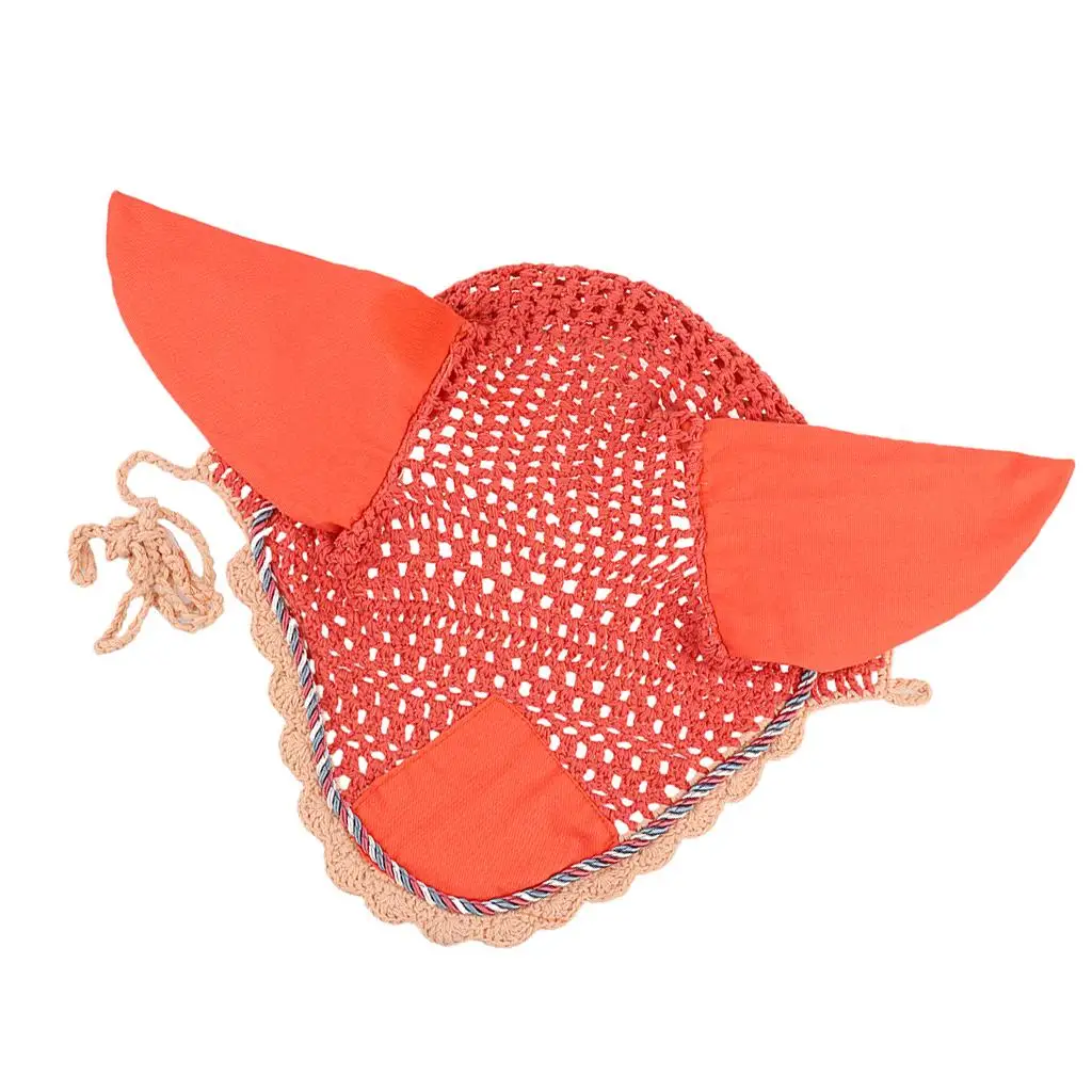 New Professional Soft Crochet Fly Horse Ear Bonnet/Net/Hood