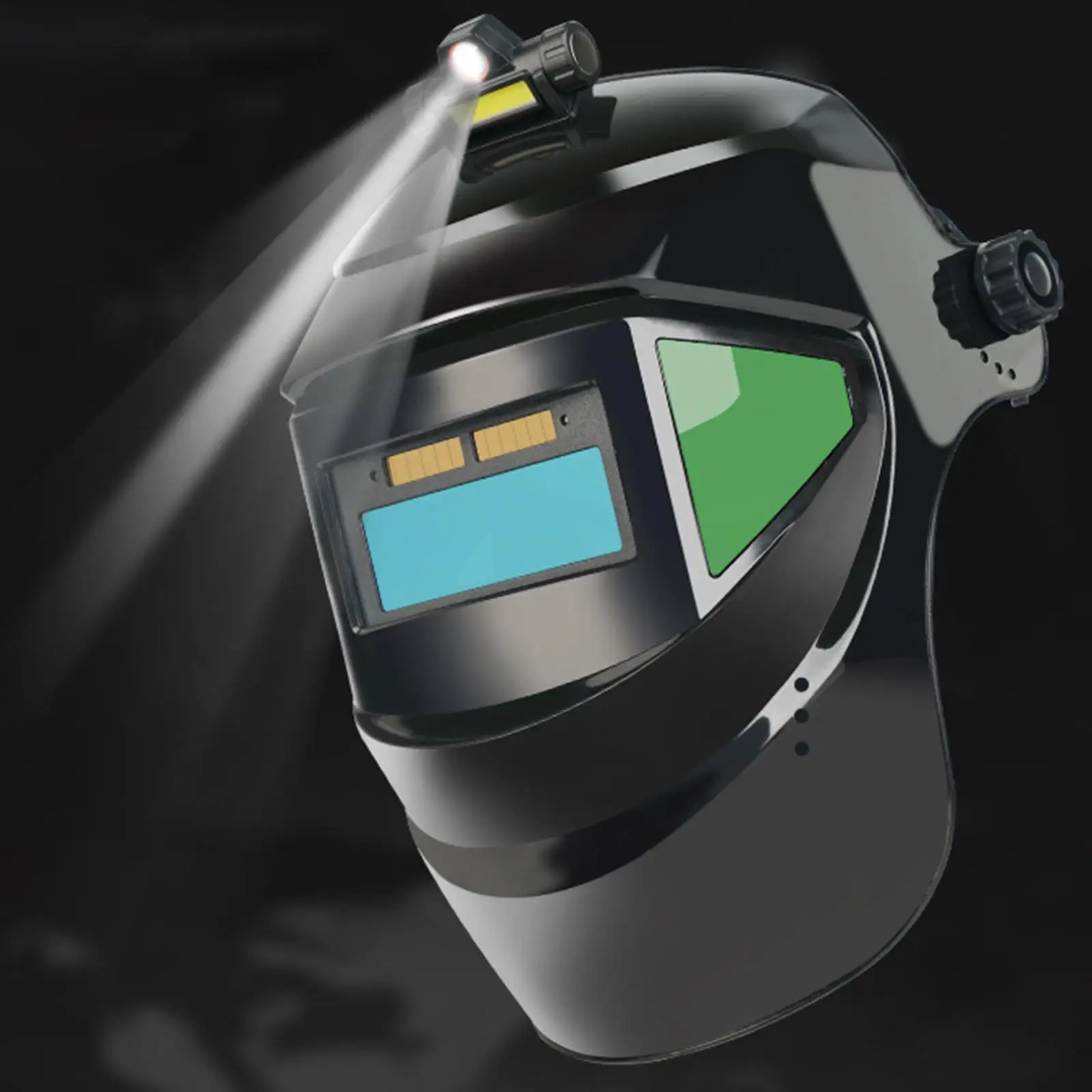 Auto Darken Welding Cap Face Protector Heat Resistant Large Viewing Screen Durable Welding Protective Mask for TIG Mig