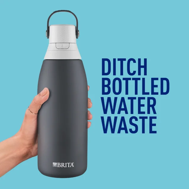 Brita Premium Stainless Steel Leak Proof Filtered Water Bottle, Carbon, 32  oz - AliExpress