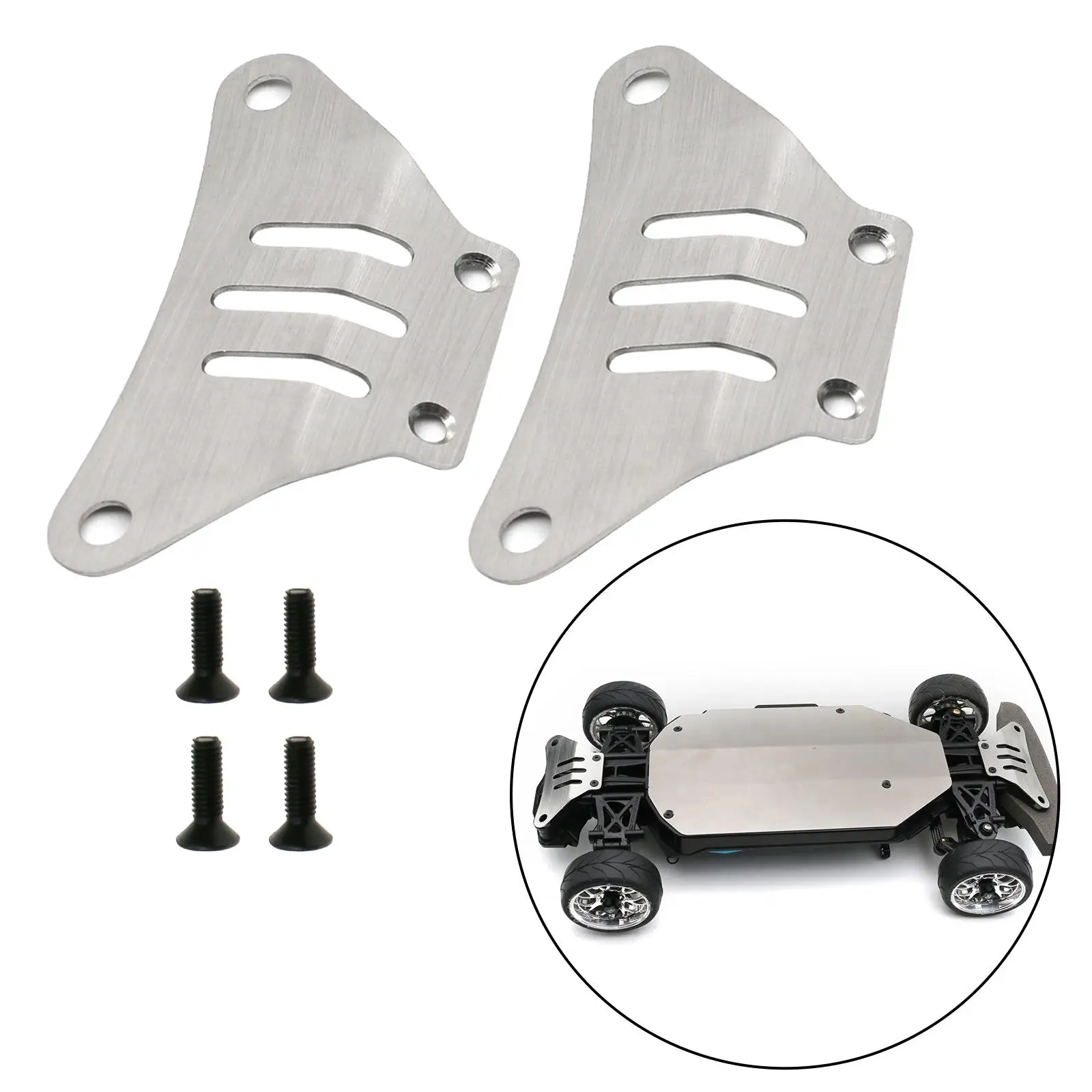 Stainless Steel Front and Rear Guard Boards Upgrade Metal Armor for 1/10 TT02 1:10 Scale RC Car DIY Accessories Replaces Part