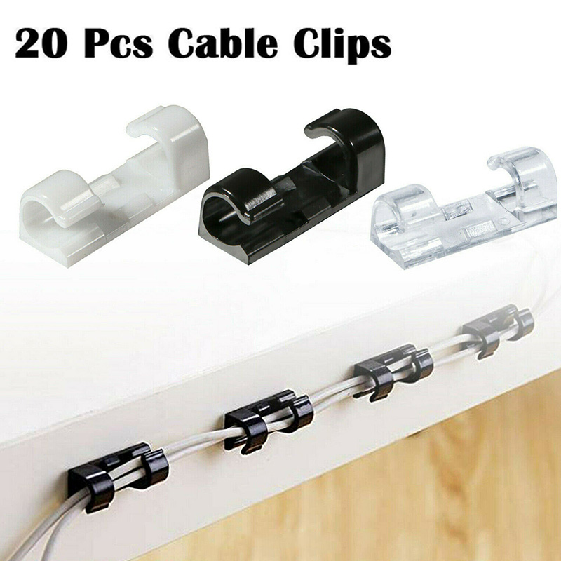 20pcs Wire Storage Clips Securing Tool Cable Clamp Cable Housing Data Line Finishing