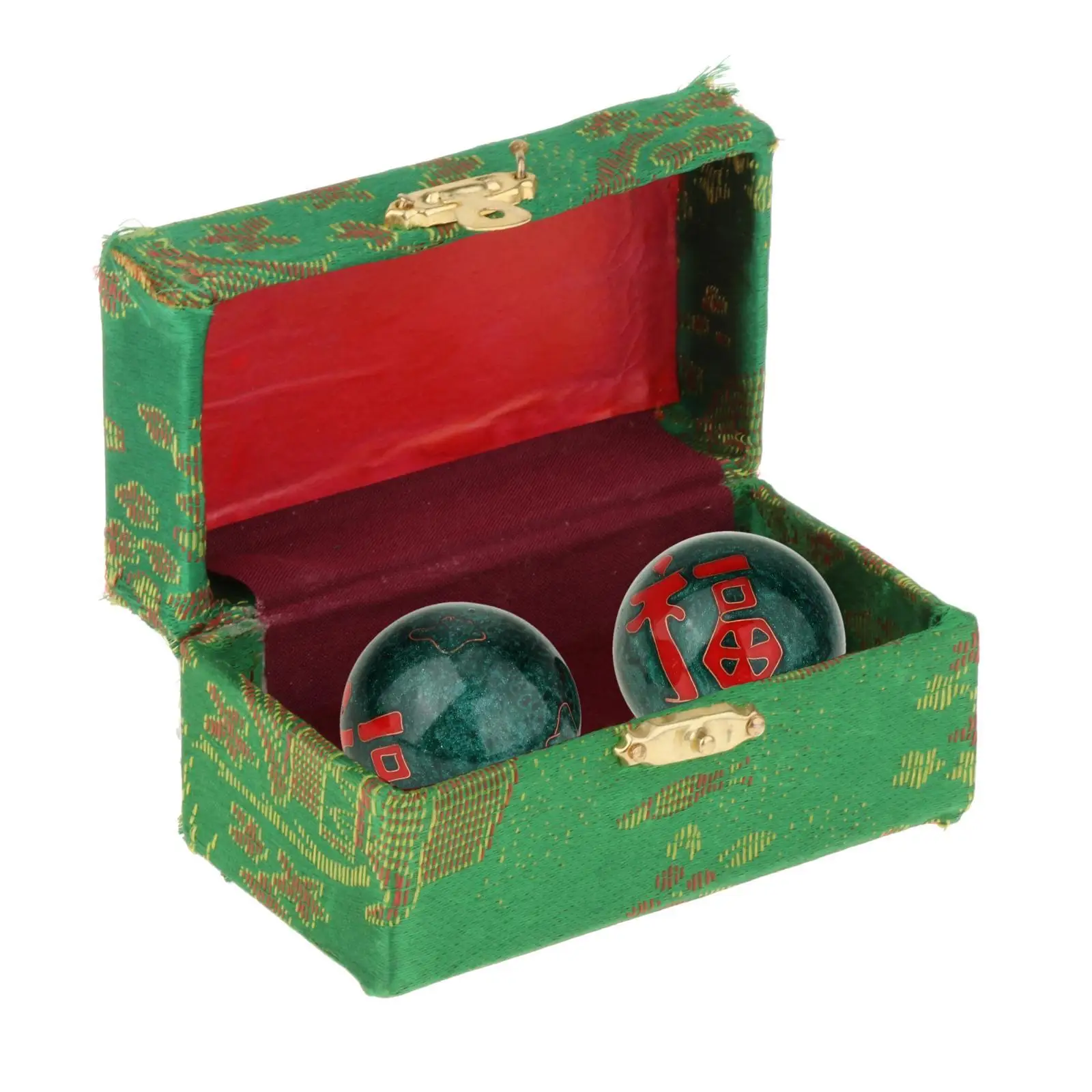 2x Massage Balls with Storage Box Portable Reusable Chinese Health Balls Chinese Baoding Balls for Parents Seniors Elderly